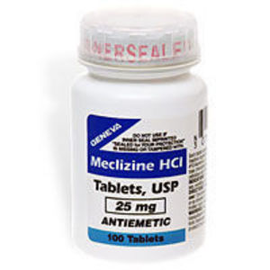 Meclizine HCl USP 25 mg Antiemetic Tablets 100 ea