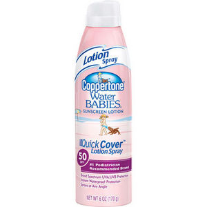 Coppertone Water Babies Quick Cover Lotion Spray Sunscreen SPF 50