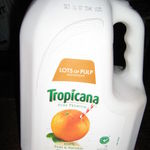 Tropicana Pure and Natural orange juice. lots of pulp