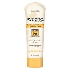 Aveeno Continuous Protection Sunblock Lotion for Face SPF 70