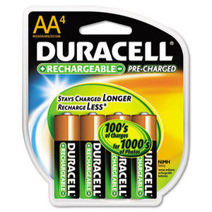 Duracell Pre-Charged Rechargeable AA Batteries - 4 Pack (DX-1500R4)
