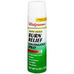 Walgreens Aloe Vera Burn Relief Continuous Spray with Lidocaine