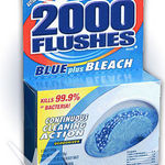 2000 Flushes Automatic Toilet Bowl Cleaner Blue plus Bleach