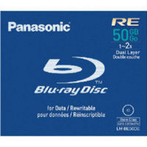 Panasonic LM-BE50DE Blu-Ray Disc 2x Speed, 50GB 2x BD-RE Jewel Case Storage Media Single