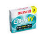 Maxell (CDRW-700MX/3) (630030) 4x CD-RW Jewel Case Storage Media (3 Pack)