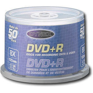 Dynex DX-DVD+R50 8x Storage Media (50 Pack)