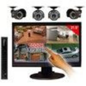 Lorex Edge LH328501C4T22B 8-Channel DVR and 21.5-Inch Touch Screen Monitor with Internet, 3G Mobile Viewing and 4 Security Cameras