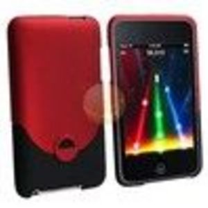 Eforcity 2Tone (Red + Black) Rubberized Coated HARD CASE for APPLE IPOD TOUCH ITOUCH 2nd 3rd GEN 2G/3G 8GB, 1...