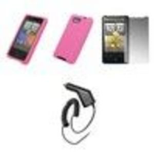 HTC Aria - Premium Soft Silicone Gel Skin Cover Case + Crystal Screen Protector + Rapid Car Charger for HTC Aria
