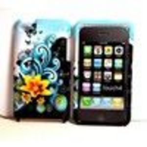Blue Wave Butterfly Flower Design Snap on Hard Skin Shell Protector Faceplate Cover Case for Apple I...