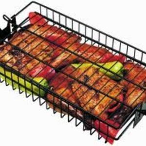 GrillPro Non-Stick Flat Spit Rotisserie Grill Basket