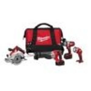 Milwaukee 2690-24 18-Volt Hammer-Drill, Sawzall Reciprocating Saw, Circular Saw, and Worklight Combo Kit
