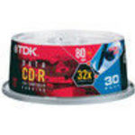 TDK (CDR80NCB30TG) (CD-R80HSCB30) 52x Spindle (30 Pack)