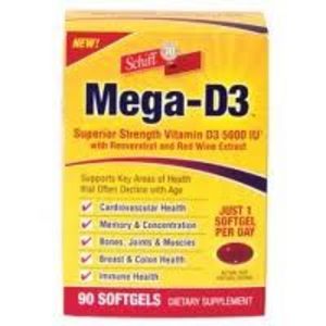 Schiff Mega-D3 with Reservatrol & Red Wine Extract