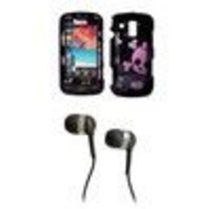 Samsung Rogue U960 Premium and Bow Skull SnapOn Case Cover Protector + 3.5mm Stereo Hands- Headphones for Samsung Rogue U960