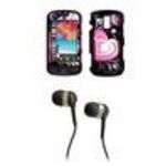 Samsung Rogue U960 Premium and Heart SnapOn Case Cover Protector + 3.5mm Stereo Hands- Headphones for Samsung Rogue U960