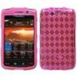 Blackberry Storm2 9550 Hot Pink Argyle Pane (Semi Transparent) Premium Candy Skin Phone Protector Cover Case