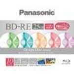 Panasonic Blu-ray Disc Rewritable - 25GB 2X Speed BD-RE - 5 Colors AROMA Design (LMBE25S10AN) Media (10 Pack)