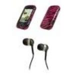 Motorola CLIQ XT Premium Zebra Skin SnapOn Case Cover Protector + 3.5mm Stereo Hands- Headphones for Motorola CLIQ XT