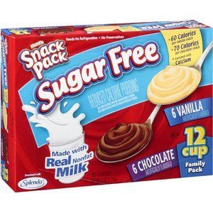 Hunt's - Sugar Free Snack Pack Pudding, Chocolate or Vanilla