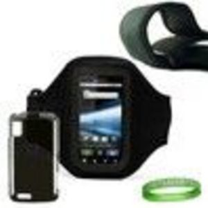 Motorola Atrix 4G Android Phone Accessories Kit: Clear Secure Snap On Case Cover Skin + Black Neopre...