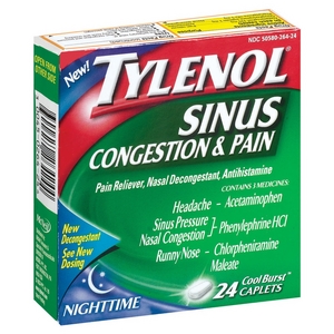 Tylenol Sinus Congestion & Pain Nighttime Caplets