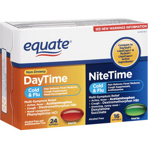 Equate Non-Drowsy Daytime/Nitetime Cold & Flu Multi-Symptom Relief