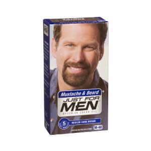 Just For Men Brush-In Color Gel for Mustache, Beard &amp; Sideburns, Medium-Dark Brown M-40