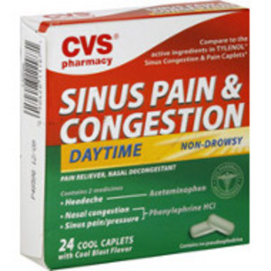 CVS Daytime Non-Drowsy Sinus Pain & Congestion Cool Caplets