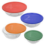 Pyrex 8-pc Mixing Bowl Set w/Color Covers