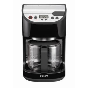 Krups 12-Cup Precision Coffee Maker with Glass Carafe, Black