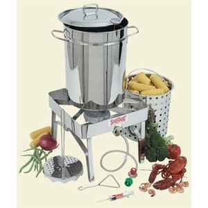 Bayou Classic Stainless-Steel 32-Quart Turkey-Fryer Kit with Stainless-Steel Burner