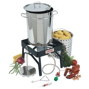 Bayou Classic 32-Quart Stainless-Steel Outdoor Turkey Fryer Kit with Burner