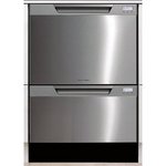 Fisher & Paykel DD24DCTX6v2 Tall Double Dishwasher Drawer - Stainless Steel with Recessed Handle