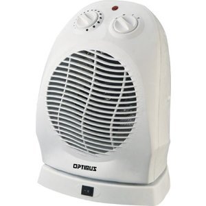 Optimus Portable 2-Speed Oscillating Fan Heater with Thermostat H-1382