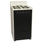 20" Freestanding Gas Range with Manual Clean Lower Black Broiler and Black Glass