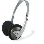 Coby 2-in-1 Combo Lightweight Stereo Headphones and Earphones, Silver