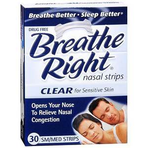 Breathe Right Nasal Strips - Clear for Sensitive Skin