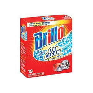 Brillo Plus the Power of OxiClean Grease Fighter