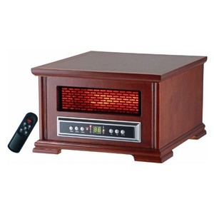 Lifesmart Compact Power Plus 800 Square Feet Infrared Heater w/Wood Cabinet Includes remote
