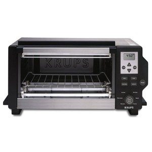 KRUPS Convection Toaster Oven Broiler with Defrost Function and Stainless Steel Housing , 6-slice, Silver