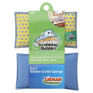 Libman Scrubbing Bubbles 2 In 1 Kitchen & Dish Sponge