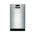 Bosch SPE5ES55UC 500 Series 18" Undercounter Dishwasher With Stainless Steel EuroTub 46 dBA ActiveTab Tray Water Softener AquaStop Plus EcoSense Half Load Option: Stainless