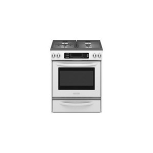 KitchenAid : Architect Series II KGSS907SWH 30 Slide-In Gas Range with 4 Sealed Burners - White