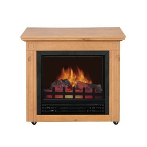 Comfort Glow EF5701 Cambria Electric Mobile Fireplace withThermostat, Country Oak Finish, Compact