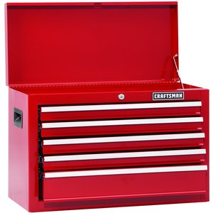Craftsman 26 In. 5-Drawer Standard Duty Ball Bearing Top Chest - Red