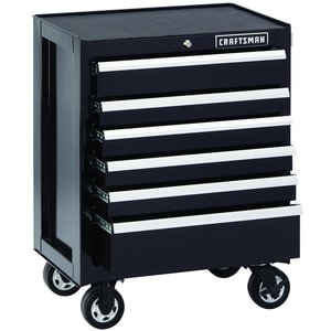 Craftsman 6-Drawer Premium Heavy-Duty Rolling Cabinet - Black