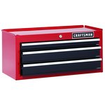 Craftsman 26 in. 3-Drawer Heavy-Duty Ball Bearing Middle Chest - Red/Black