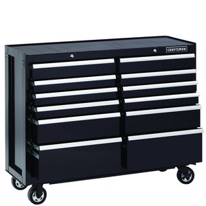 Craftsman 52-Inch 12-Drawer Premium Heavy-Duty Rolling Cabinet- Black
