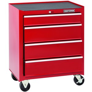 Craftsman 26 in. 4-Drawer Standard Duty Ball Bearing Rolling Cabinet - Red